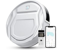 SCH® Robotstofzuiger met app - Robotstofzuiger - Robotstofzuiger huisdieren - Wit - ‎28cm x 28cm x 8cm