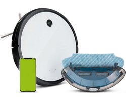 SCH® Robotstofzuiger met app - Robotstofzuiger - Robotstofzuiger huisdieren - Wit, 33cm x 33cmx 8cm