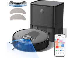 SCH® Robotstofzuiger met laadstation - Robotstofzuiger - Robotstofzuiger huisdieren - Zwart - 33cm x 33cm x 7 cm