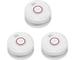 3× Optische rookmelder met verwisselbare 9V batterij – EN14604 – 10 jaar garantie