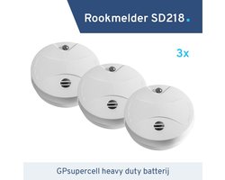 3 Pack - Sentek SD218 rookmelder - Voldoen aan Europese Norm EN14604 - Heavy duty batterij