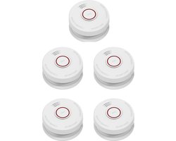 5× Optische rookmelder met verwisselbare 9V batterij – EN14604 – 10 jaar garantie