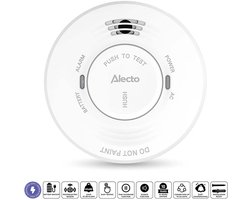 Alecto SDV10 Rookmelder - 230V Brandmelder op netstroom - Met Back-up Batterij - Wit