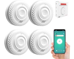 Ariva Slimme Rookmelder en Brandmelder - 4 Stuks - iOS - Android - Meldingen via app - WiFi – Draadloos Brandalarm - 10 Jaar levensduur Batterij – Geen abonnement - Voldoet aan EU-regelgeving