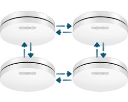 Aroha Link brandpreventieset - 3 Rookmelders & 1 Hittemelder - 10 jaar batterij & sensor - Draadloos onderling koppelbare brandmelder & hittemelder - Multipack 4 set