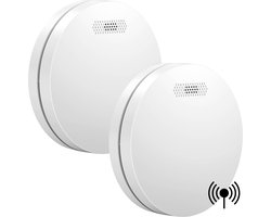 Aroha Link Hittemelder/Rookmelder - 10 jaar batterij - Aroha Sleep Line - Geen standby LED-licht - Slaapkamer vriendelijke brandmelder - Draadloos koppelbare hitte- of rookmelder - 2 set