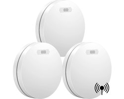 Aroha Link Hittemelder/Rookmelder - 10 jaar batterij - Aroha Sleep Line - Geen standby LED-licht - Slaapkamer vriendelijke brandmelder - Draadloos koppelbare hitte- of rookmelder - 3 set