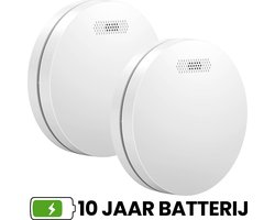 Aroha Safety Pro Rookmelder - 10 jaar batterij & sensor - Extra dun design rookmelder, brandmelder - Multipack 2 set