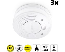 Brandmelder - Smartwares - Optische Rookmelder - PD-8829 - Inclusief 10 jaar lithium batterij - 85 dB - Q-label - 3-pack