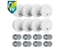 Brandpreventie set - 8x Smartwares 10.048.28 Rookmelder – Levensduur 10 jaar – 8x FOT-14670 Universele bevestigingsset - Multipack