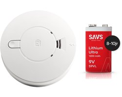 Ei 146e Rookmelder 230v - Met 10 jaar SAVS 9v back-up batterij - Aansluiten op lichtnet - Voldoet aan bouwbesluit NEN2555 norm - Stroomnet brandmelder met 10jr lithium backup accu