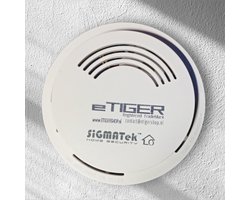 ETIGER® 433 MHz Rookmelder 1 Per 20m² Rookmelder Wettelijk verplicht voor woningen met meer dan 1 verdieping. zowel met als zonder Alarmcentrale of BMC te gebruiken met Etiger, Sigmatek, Marmitek, Elro en andere draadloze alarmsystemen en Homey