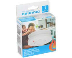 Grundig Optische Rookmelder - Brandmelder 8 Jaar Batterijduur - 85dB Brandalarm met Testknop en Batterij-Indicator - Geschikt voor Ruimtes tot 40m2