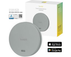 Hombli Slimme Rookmelder met Magneet - Brandmelder - 10 jaar batterij - 85dB - App & mobiele meldingen - Eenvoudige installatie - 1 stuk - Grijs