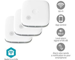 Nedis SmartLife Rookmelder – WiFi – 10 Jaar Batterij – Voldoet aan Europses norm EN14604 – 3 stuks