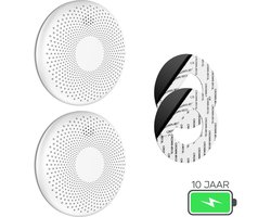 SAVS CS11 Combimelder 2-pack - Rook en koolmonoxide - 10 Jaar batterij - Geen LED lampje - Rookmelder en koolmonoxidemelder met extra dun design - Rook én CO melder - Montage zonder boren