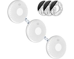 SAVS CS11R Draadloos koppelbare combimelder 3-pack - SafeLink - Rook en koolmonoxide - 10 Jaar batterij - Geen LED lampje - Rookmelder en koolmonoxidemelder met extra dun design - Rook én CO melder koppelbaar - Montage zonder boren