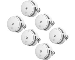 SAVS S10-W Draadloos koppelbare rookmelder - 6 Rookmelders - LinkSmart® - 10 jaar batterij - Optioneel WiFi - Infrarood sensor - Koppelbaar brandalarm