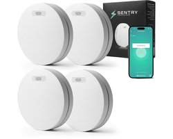 Sentry ONE – Smart Rookmelder 4-Pack – WiFi & App – 10 Jaar Batterij – Slim & Draadloos Koppelbaar Rookalarm / Brandmelder – Tuya / Smart Life Set