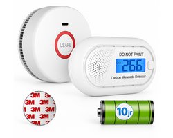USAFE® Rookmelder en Koolmonoxidemelder - Rookmelders met 10 jaar batterij - CO melder en Brandmelder met Magneetmontage