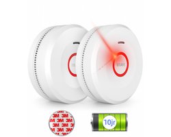 USAFE® Rookmelder Set 2 Stuks – Inclusief Magneetmontage – 10 Jaar Batterij – 85dB Alarm & LED – Brandalarm EN 14604 Gecertificeerd