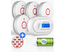 USAFE® Rookmelder set van 4 en Koolmonoxidemelder - Rookmelders met 10 jaar batterij - CO melder en Brandmelder met Magneetmontage
