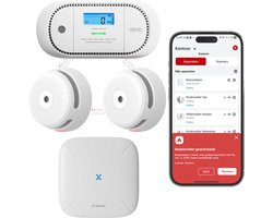 X-Sense Link+ Pro Slimme bundel - 2 XS01-M Rookmelders, 1 XC01-M Koolmonoxidemelder en SBS50 Base Station - Werkt via app - WiFi gateway - Draadloos RF koppelbaar - Brandalarm en CO melder - Smart home