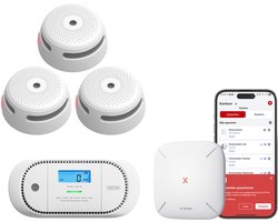 X-Sense Link+ Pro Slimme bundel - 3 XS01-M Rookmelders, 1 XC01-M Koolmonoxidemelder en SBS50 Base Station - Werkt via app - WiFi gateway - Draadloos RF koppelbaar - Brandalarm en CO melder - Smart home
