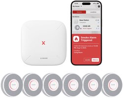 X-Sense Link+ Pro Slimme Voice Rookmelder bundel - 6 XS0B-MR Rookmelders en SBS50 Base Station - Gesproken meldingen - Werkt via app - WiFi gateway - Draadloos RF koppelbaar - Brandalarm - Smart home