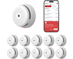X-Sense XS01-M Slimme rookmelder met WiFi -10 Rookmelders - Link+ Pro - Draadloos RF koppelbaar – Smart Home - Brandalarm