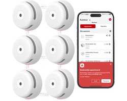 X-Sense XS01-M Slimme rookmelder met WiFi - 6 Rookmelders - Link+ Pro - Draadloos RF koppelbaar – Smart Home - Brandalarm
