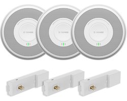 X-Sense XS0F-PMA Rookmelder 230v + RF Module 3-pack - Met 10 jaar back-up batterij - Aansluiten op lichtnet - Bedraad en draadloos koppelbaar - Voldoet aan bouwbesluit NEN2555 norm - Stroomnet brandmelder met 10jr lithium backup accu