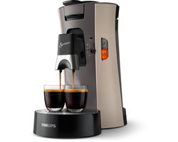 Philips Senseo Select Koffiepadmachine CSA240/30 - Keuze uit 1 of 2 Kopjes - Instelbare Intensiteit - Automatische Uitschakeling - Nougat en Kasjmiergrijs