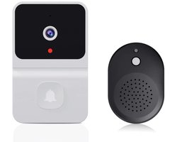 1080P videodeurbel, 2.4G camera met beltoon, nachtzicht, HD groothoeklens, cloudopslag, tweewegsaudio, beveiligingscamera voor thuis - wit