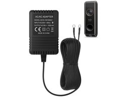 Adapter geschikt voor Eufy deurbel - Universele Beltransformator – 18V 1A (18VA) – AC/AC – 8 Meter Kabel