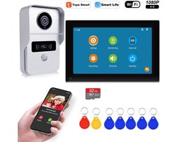 Amocam- Video Deurbel Systeem - Draadloze Wifi Verbinding - Smart - 1080P - Deurtelefoon - Deurcamera - 7 Inch - Waterdicht - Touchscreen - Video Intercom - 32Gb Sd Kaart - Beveiliging - Intercomsysteem - Opneembaar