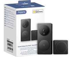 Aqara Smart Video Doorbell G4 - Compatibel met HomeKit - AI Gezichtsherkenning - Incl. Indoor Chime - Werkt op batterij & bedraad