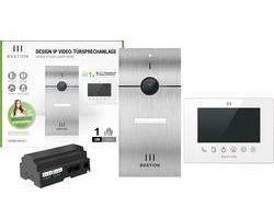 Bastion BA.KIT.UN.INOX.WHT Buitenunit voor, Binnenunit voor Video-deurintercom LAN Eengezinswoning RVS (geborsteld), Wit
