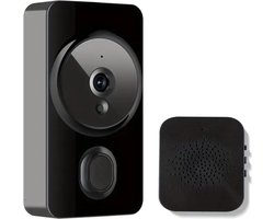 Bovista Video Deurbel - Deurspion Met Camera En Wifi - Videodeurbel - Draadloos - Deurbel (t-ring geluid) - Camera - Buiten - Videoconversatie - Glanzend Zwart