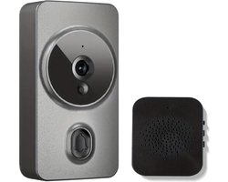Bovista Video Deurbel - Deurspion Met Camera En Wifi - Videodeurbel - Draadloos - Deurbel (t-ring geluid) - Camera - Buiten - Videoconversatie - Grijs
