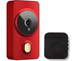 Bovista Video Deurbel - Deurspion Met Camera En Wifi - Videodeurbel - Draadloos - Deurbel (t-ring geluid) - Camera - Buiten - Videoconversatie - Rood