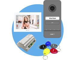 CAME - Video-intercomset voor ééngezinswoningen - 4 Delig: Video intercom XTS 7" in Huis, LHS V/01 plus Buitenpost, 5 Toegangsdruppels & Voedingsbron - Wi-Fi - Deurbel & Parlofoon - Wit
