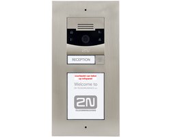 DEURINTERCOM - 1 druktoets / button - camera - met infopanel en lichtnetadapter - deuropener-relais - inbouw - VoIP/IP/SIP - 2N Helios IP Verso - uitbreidbaar - video parlofoon