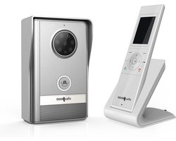 Doorsafe 4250 - Draadloze camera deurbel - 2.4″ Scherm - Draadloos, standaard bereik - Deurbel op stroom of 2 x type C batterijen - Laag resolutie beeld - Full Duplex audio - Opslag foto's in scherm