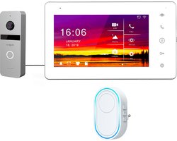 Doorsafe 7569 PRO - Professionele internet video deurbel met camera - FHD 2MP - 7" touchscherm - 32Gb SD-kaart - 2,4/5Ghz WiFi of Netwerkkabel - met extra WiFi gong