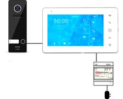Doorsafe 7710 PRO | HD internet deurbel met camera | Zwart | 7″ touch scherm | BUS | 2-draads van deurbel naar scherm | scherm verbinden met internet via 2,4 Ghz WiFi | 32Gb & NAS
