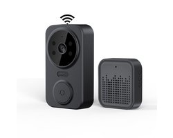 Draadloze slimme deurbel, voor thuis, laag energieverbruik draadloos, videodeurbel, slim, videovirtual deurkijker, zwart