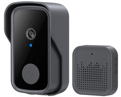 Draadloze, spraakgestuurde videodeurbel, slimme video-intercom met persoonsdetectie die via een smartphone te bedienen is.