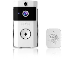 Draadloze Video Deurbel - Doorbell met Chime - met Camera en Nachtzicht – 720x1280p - Spraakfunctie – Tweeweg Communicatie – Altijd en Overal Inzicht in Bezoekers – Cloudopslag voor Foto’s - Wit