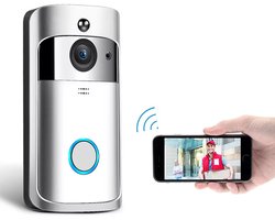 Draadloze Video Deurbel Met HD Camera En Wifi – Slimme Deur Bel 1 Ontvangers Receivers Deurbellen Beldrukker Deurbelsets Bedraad Alarm Bedrade Doorbell Draadloos Waterdichte Gong Drukbel Scherm Videofoon Bewakingscamera's Videodeurbel Webcam Smart